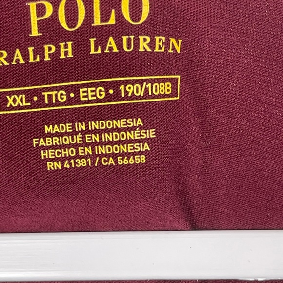 Polo Ralp Lauren Relaxed Fit Long Sleeve Shirt Men’s size 2XL Burgandy - Picture 2 of 8